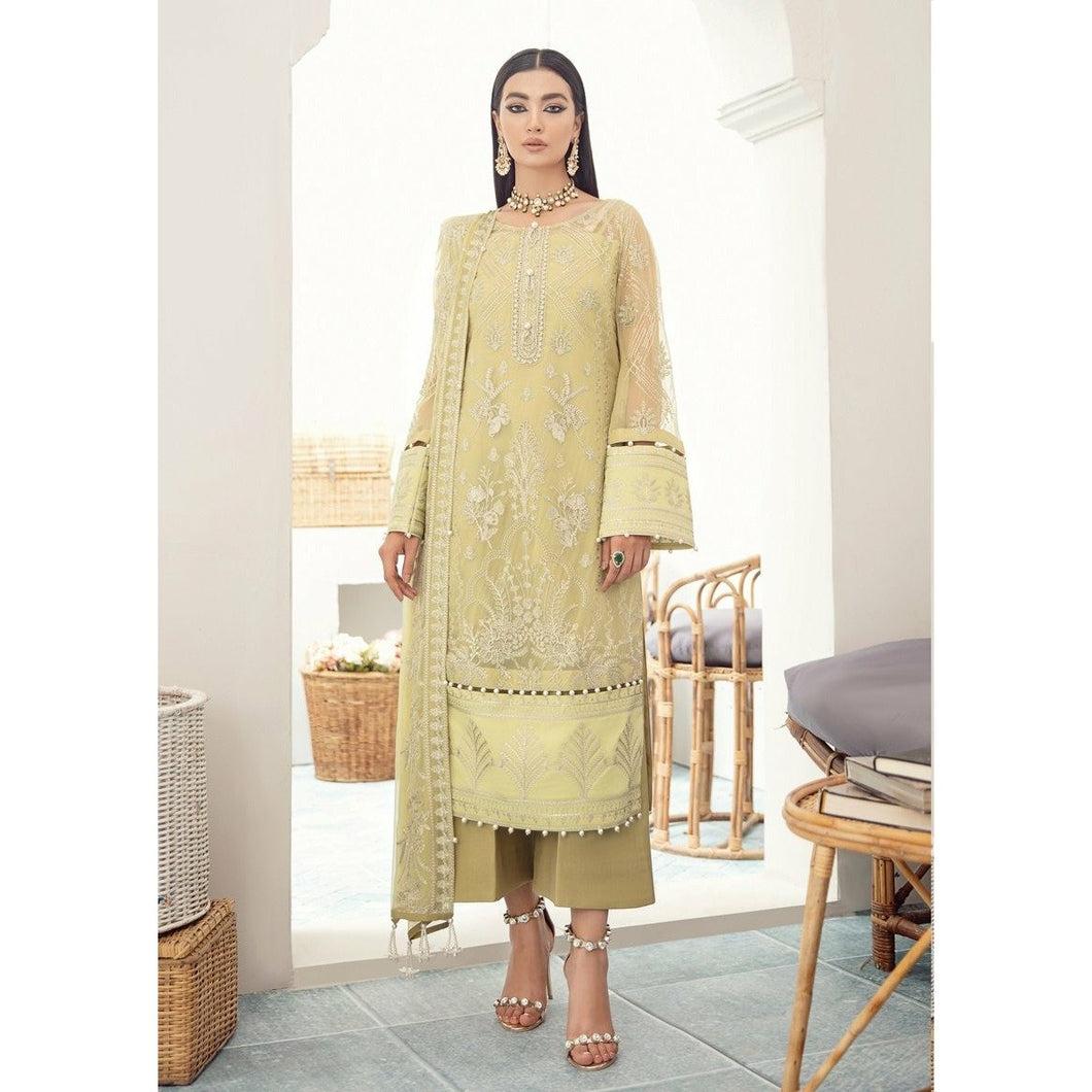 GULAAL | PREMIUM EMBROIDERED CHIFFON 21 | PAREESA Green Pakistani Designer dress @lebaasonline. The Indian Bridal dresses online USA can be customized at our place. We have various brands such as Maria B, Gulaal for Indian Wedding dresses online USA. Get Latest wedding collection '21 in USA UK France at Lebaasonline