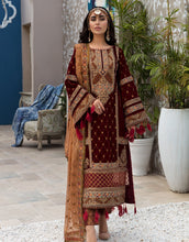 Load image into Gallery viewer, EMAAN ADEEL | VELVET COLLECTION &#39;21 | MAKHMAL EDIT 2 | Maroon Velvet Salwar suits design is flaunting this winter season. Various Velvet Salwar suits are available in Maria b, Emaan Adeel. You can get customized as Readymade velvet suits fitting. Get your Velvet Salwar kameez UK, USA, France, Germany from Lebaasonline