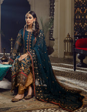 Load image into Gallery viewer, Buy EMAAN ADEEL | BELLE ROBE | VOL 2 | BL-07 Teal @LebaasOnline Net Embroidered had mirror work, New Indian &amp; Pakistani Designer Partywear Suits at our DESIGNER BOUTIQUE USA is available with us. INDIAN BRIDAL DRESSES ONLINE UK can be easily customized for evening/party wear. Get PAKISTANI DESIGNER DRESSES in USA