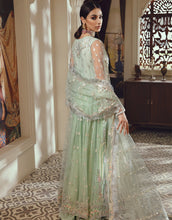 Load image into Gallery viewer, Buy EMAAN ADEEL | BELLE ROBE | VOL 2 | BL-03 Green @LebaasOnline Net Embroidered had mirror work, New Indian &amp; Pakistani Designer Partywear Suits at our DESIGNER BOUTIQUE UK is available with us. INDIAN BRIDAL DRESSES ONLINE USA can be easily customized for evening/party wear. Get PAKISTANI DESIGNER DRESSES in USA