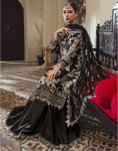 Load image into Gallery viewer, Buy EMAAN ADEEL | BELLE ROBE | VOL 2 | BL-04 Black @LebaasOnline Net Embroidered had mirror work, New Indian &amp; Pakistani Designer Partywear Suits at our DESIGNER BOUTIQUE UK is available with us. INDIAN BRIDAL DRESSES ONLINE USA can be easily customized for evening/party wear. Get PAKISTANI DESIGNER DRESSES in USA