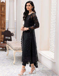 Buy EMAAN ADEEL | BELLE ROBE | EDITION 3 | Black Dress @LebaasOnline Net Embroidered had mirror work, New Indian & Pakistani Designer Partywear Suits at our DESIGNER BOUTIQUE UK is available with us.PAKISTANI BRIDAL DRESSES ONLINE UK can be easily customized for evening/party wear. Get INDIAN DESIGNER DRESSES in USA