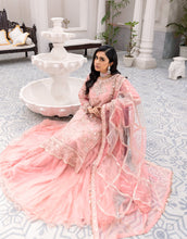 Load image into Gallery viewer, Buy EMAAN ADEEL | BELLE ROBE | EDITION 3 | Light Pink Dress @LebaasOnline Net Embroidered had mirror work, New Indian &amp; Pakistani Designer Partywear Suits at our DESIGNER BOUTIQUE UK is available with us PAKISTANI BRIDAL DRESSES ONLINE UK can be easily customized for evening/party wear. Get Express shipping in USA