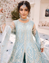 Load image into Gallery viewer, Shop EMAAN ADEEL 2023 | ESH-03 at @lebaasonline Net Embroidered hand mirror work, New Indian Wedding dresses online USA &amp; Pakistani Designer Partywear Suits in the UK and USA at LebaasOnline. Browse new EMAAN ADEEL - MAHERMAH 2023 Sea Green Pakistani Dress &amp; Nikah dresses SALE at LebaasOnline.