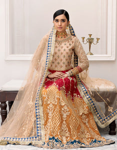 Buy EMAAN ADEEL | BELLE ROBE | EDITION 3 | Golden Dress @LebaasOnline Net Embroidered had mirror work, New Indian & Pakistani Designer Partywear Suits at our DESIGNER BOUTIQUE USA is available with us. INDIAN BRIDAL DRESSES ONLINE UK can be easily customized for evening/party wear. Get PAKISTANI DESIGNER DRESSES in USA