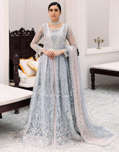 Load image into Gallery viewer, Buy EMAAN ADEEL | BELLE ROBE | EDITION 3 | Aqua Dress @LebaasOnline Net Embroidered had mirror work, New Indian &amp; Pakistani Designer Partywear Suits at our DESIGNER BOUTIQUE UK is available with us PAKISTANI WEDDING DRESSES ONLINE UK can be easily customized for evening/party wear. Get Express shipping in USA, Norway