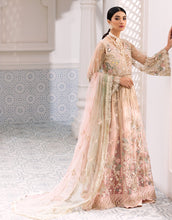 Load image into Gallery viewer, Buy EMAAN ADEEL | BELLE ROBE | EDITION 3 | Peach Dress @LebaasOnline Net Embroidered had mirror work, New Indian &amp; Pakistani Designer Partywear Suits at our DESIGNER BOUTIQUE UK is available with us PAKISTANI WEDDING DRESSES ONLINE UK can be easily customized for evening/party wear Get Express shipping in USA, Norway