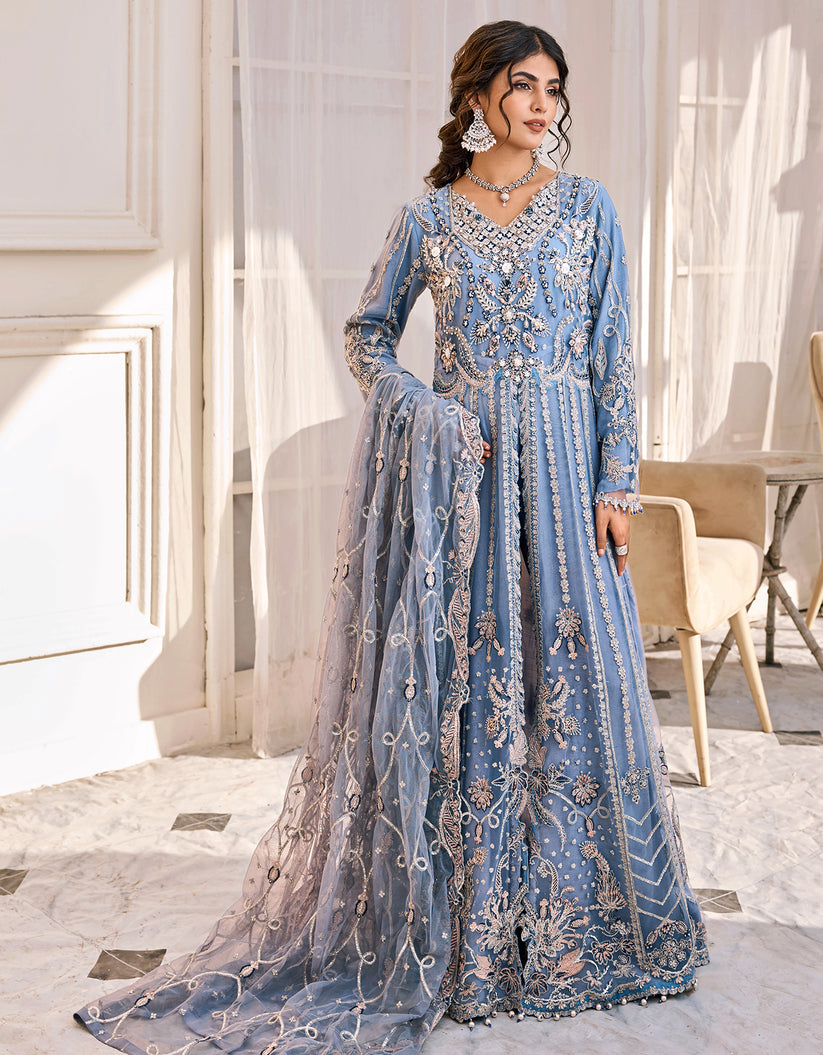 Shop EMAAN ADEEL 2023 | ESH-10 at @lebaasonline Net Embroidered hand mirror work, New Indian Wedding dresses online USA & Pakistani Designer Partywear Suits in the UK and USA at LebaasOnline. Browse new EMAAN ADEEL - MAHERMAH 2023 Sea Green Pakistani Dress & Nikah dresses SALE at LebaasOnline.