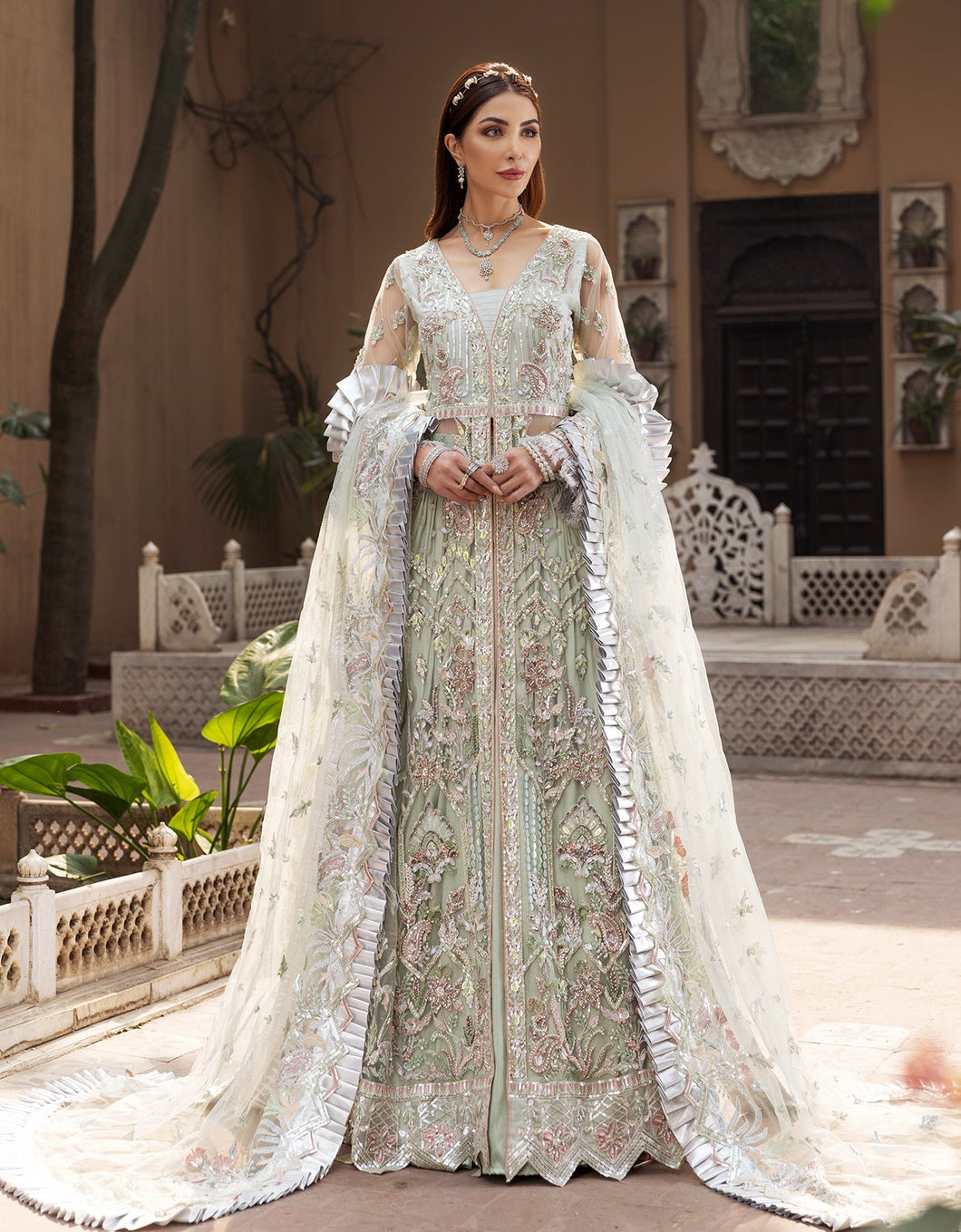 Shop EMAAN ADEEL MAHERMA BRIDAL VOL 2 2022 | MB-203 at @lebaasonline Net Embroidered hand mirror work, New Indian Wedding dresses online USA & Pakistani Designer Partywear Suits in the UK and USA at LebaasOnline. Browse new EMAAN ADEEL - MAHERMAH 2022 Green Pakistani Bridal Dress & Nikah dresses SALE at LebaasOnline.