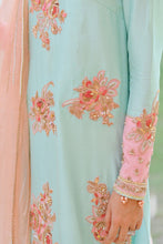 Load image into Gallery viewer, Buy QALAMKAR HAND LUXE |  LX-02 VANYA Sky blue color Pakistani Embroidered Clothes For Women at Our Online Designer Boutique UK, Indian &amp; Pakistani Wedding dresses online UK, Asian Clothes UK Jazmin Suits USA, Baroque Chiffon Collection 2023 &amp; Eid Collection Outfits in USA on express shipping available @ store Lebaasonline