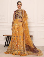 Load image into Gallery viewer, Buy Emaan Adeel Lamour Luxury Chiffon Collection &#39;21 | LR-10 Yellow Chiffon dress from our lebasonline. We have various top Pakistani designer dresses in UK such as imrozia UK Maria b lawn 2021 You can get customized Pakistani wedding dresses for evening wear Get your pakistani wedding outfit in USA from lebaasonline