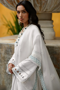 SUFFUSE | CASUAL PRET '22 | LILLY White Pakistani designer suits is available @lebasonline. We have various Pakistani Bridal dresses online available in brands such as Mari B, Imrozia, Suffuse pret 2022 is best for evening/party wear. Get express shipping in UK, USA, France, Belgium from Lebaasonline in Pakistani SALE