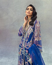 Load image into Gallery viewer, Buy  Nura - Luxury Festive 21 | 3Blue Chiffon festive Eid collection dresses from our official website. The Sana Safinaz 2021 Eid chiffon collection is trending these day Sana Safinaz 2021 Maria b Eid collection 2021 asim jofa 2021 all available in unstitched and customized Buy Eid dress from Lebaasonline in UK, USA