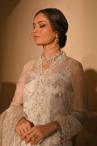 Buy QALAMKAR HAND LUXE |  LX-05 LVORY BREEZE White color Pakistani Embroidered Clothes For Women at Our Online Designer Boutique UK, Indian & Pakistani Wedding dresses online UK, Asian Clothes UK Jazmin Suits USA, Baroque Chiffon Collection 2023 & Eid Collection Outfits in USA on express shipping available @ store Lebaasonline