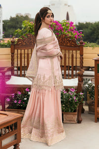 QALAMKAR | FORMALS 2022 | MEHEK Pink Pakistani designer suits online available @lebasonline. We are the largest stockists of Maria B, Qalamkar Q line 2022 collection. The Asian outfits UK for Wedding can be customized in Gharara suits. Express shipping is available in UK, USA, France, Belgium for Maria B Sale