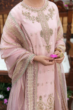 Load image into Gallery viewer, QALAMKAR | FORMALS 2022 | MEHEK Pink Pakistani designer suits online available @lebasonline. We are the largest stockists of Maria B, Qalamkar Q line 2022 collection. The Asian outfits UK for Wedding can be customized in Gharara suits. Express shipping is available in UK, USA, France, Belgium for Maria B Sale