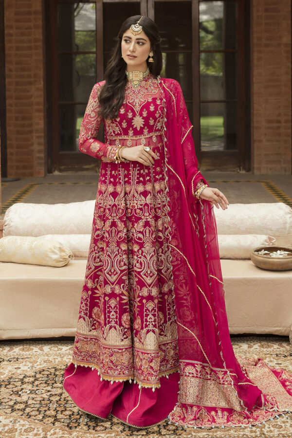 Afrozeh - Ayzel Sangat | Luxury Chiffon 2022 | Khanzada Begum Pakistani Wedding Dresses UK @Lebaasonline. Get Afrozeh Wedding Collection 2022 for Indian & Pakistani Brides UK at Lebaas. The Pakistani Wedding Dresses online UK can be customized here. Get your dress at doorstep in UK, USA, France, Birmingham from Lebassonline.