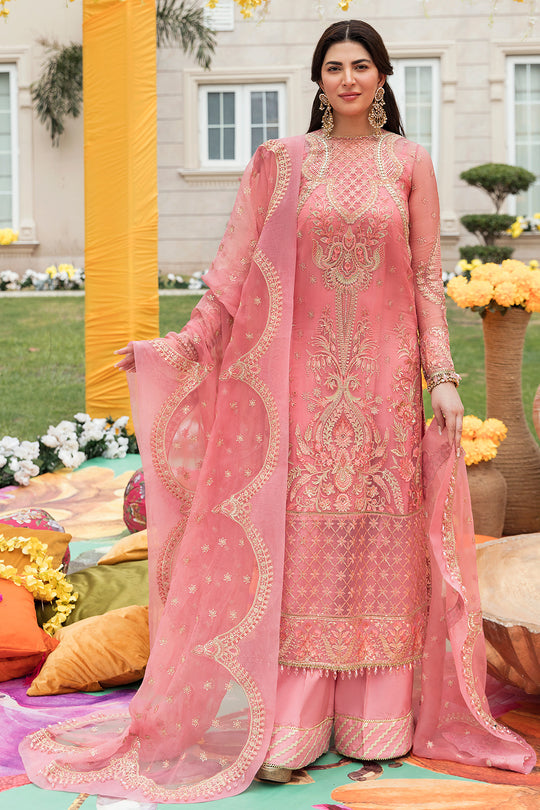 Buy AFROZEH | SHEHNAI WEDDING FORMALS'22 | NAZMIN Available For Next Day Dispatch in Size Medium Modern Printed embroidery dresses on lawn & luxury cotton designer printed fabric created by Khadija Shah from Pakistan & for SALE in the UK, USA, Malaysia, London. Book now ready to wear Medium sizes or customise.