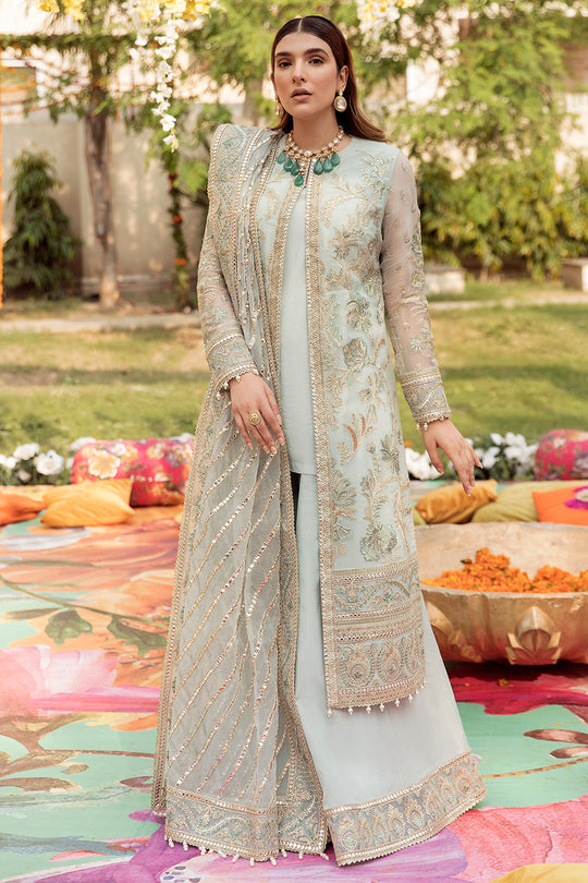 Buy AFROZEH | SHEHNAI WEDDING FORMALS'22 | FAKHAR UN NISA Available For Next Day Dispatch in Size Medium Modern Printed embroidery dresses on lawn & luxury cotton designer printed fabric created by Khadija Shah from Pakistan & for SALE in the UK, USA, Malaysia, London. Book now ready to wear Medium sizes or customise.