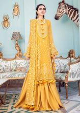 Load image into Gallery viewer, AFROZEH LA FUCHSIA COLLECTION &#39;21 | ABLAZE -01 Yellow Luxury Chiffon Collection from our official website. This wedding flaunt with beautiful masterpiece of Afrozeh La Fuchsia Collection. We, the largest stockists of Afrozeh La Fuchsia, Maria B. Get unstitched and customized pakistani dress in UK, USA from Lebaasonline