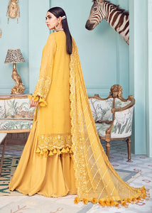 AFROZEH LA FUCHSIA COLLECTION '21 | ABLAZE -01 Yellow Luxury Chiffon Collection from our official website. This wedding flaunt with beautiful masterpiece of Afrozeh La Fuchsia Collection. We, the largest stockists of Afrozeh La Fuchsia, Maria B. Get unstitched and customized pakistani dress in UK, USA from Lebaasonline