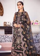 Load image into Gallery viewer, AFROZEH LA FUCHSIA COLLECTION &#39;21 | COCKTAIL-07 Black Luxury Chiffon Collection from our official website This wedding flaunt with beautiful masterpiece of Afrozeh La Fuchsia Collection. We, the largest stockists of Afrozeh La Fuchsia Maria B Get unstitched and customized pakistani dress in UK, USA from Lebaasonline