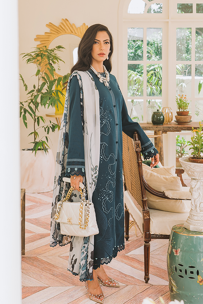 Buy Suffuse Pret '21 Vol II | Ocean Pearl Teal Dress of Pakistani designer collection We are the largest stockists of Pakistani brands such as Suffuse Maria b, Get Pakistani designer dresses in UK unstitched/customized for Party wear. The pakistani bridal dresses are available in UK, USA from lebaasonline