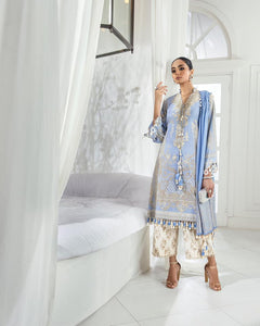 Kurnool Collection '21 by Sana Safinaz - 2B Blue Dress is exclusively available on Lebasonline. We have various pakistani designer brands such as Sana Safinaz, Maria B, Asim Jofa readily available in unstitched/customized for Party wear, evening wear Get your pakistani designer dresses in UK, USA from Lebaasonline