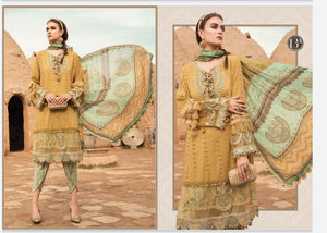 Shop the latest trends of Maria B Lawn 2020 Clothes Unstitched/ready to D-13A - Maria B Lawn 2020 ar 3 Piece Suits for the Spring/Summer. Available for customisation at LebaasOnline. Maria B's latest lawn, digital print attire and MBROIDERED Pakistani Designer Clothes for Women. free shipping UK, USA, and worldwide 