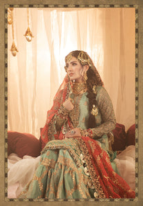 Buy Maria B Mbroidered Wedding 2021 | Coral in Sea green-BD-2303 Chiffon Indian designer dresses online USA from our website We have all Pakistani designer clothes of Maria b Various Pakistani Bridal Dresses online UK Pakistani boutique dresses can be bought online from our website Lebaasonline in UK USA, America