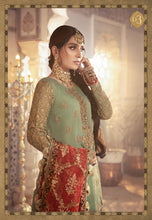 Load image into Gallery viewer, Buy Maria B Mbroidered Wedding 2021 | Coral in Sea green-BD-2303 Chiffon Indian designer dresses online USA from our website We have all Pakistani designer clothes of Maria b Various Pakistani Bridal Dresses online UK Pakistani boutique dresses can be bought online from our website Lebaasonline in UK USA, America