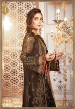 Load image into Gallery viewer, Buy Maria B Mbroidered Wedding 2021 | Black and burnt gold-BD-2301 Chiffon Indian designer dresses online USA from our website We have all Pakistani designer clothes of Maria b Various Pakistani Bridal Dresses online UK Pakistani boutique dresses can be bought online from our website Lebaasonline in UK USA, America