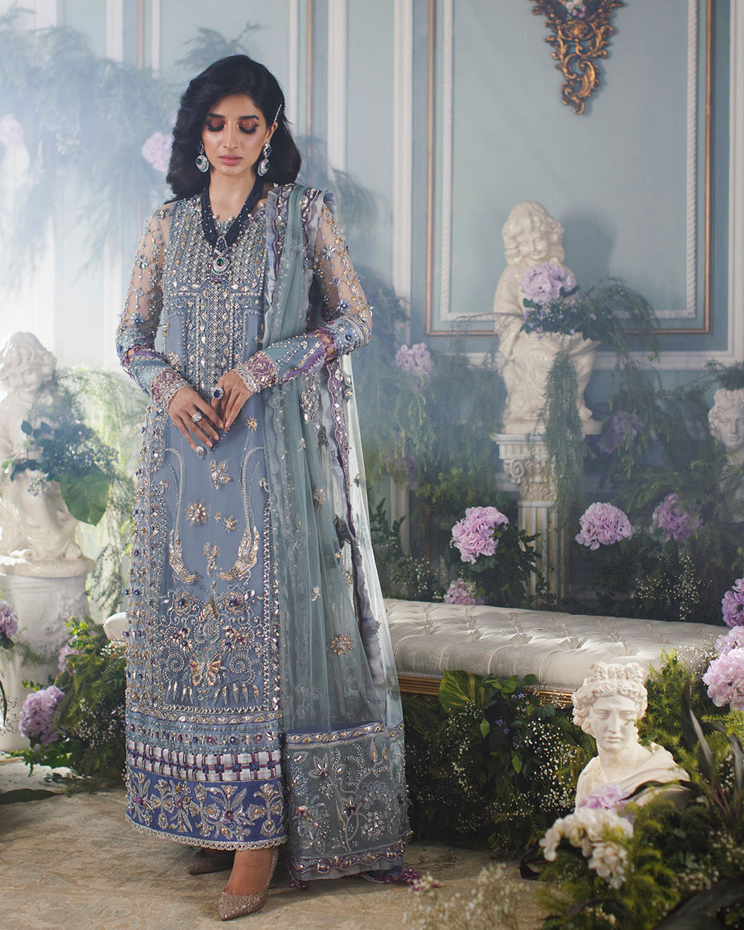 ELAN | WEDDING FESTIVE 2021 | NURAY-06 Lilac PAKISTANI BRIDAL DRESSE & READY MADE PAKISTANI CLOTHES UK. Designer Collection Original & Stitched. Buy READY MADE PAKISTANI CLOTHES UK, Pakistani BRIDAL DRESSES & PARTY WEAR OUTFITS AT LEBAASONLINE. Next Day Delivery in the UK, USA, France, Dubai, London & Manchester 