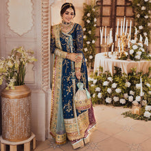 Load image into Gallery viewer, NOOR BY SAADIA ASAD | WEDDING COLLECTION &#39;21 | 03 Navy Blue Wedding dress is available @lebaasonline. The Wedding dresses online UK is available for Party/Evening wear. Customization of various Bridal outfits can be done. Various top brands such as Maria B, Sana Safinaz, Asim Jofa is available in UK, USA, France