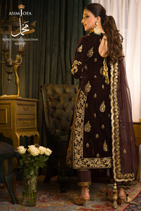 ASIM JOFA | ROYAL VELVET COLLECTION '21 | MAKHMAL | AJML-07 Brown Velvet dress perfectly suits this winter wedding season. The Pakistani bridal dresses online UK with velvet touch is available @lebaasonline. We have various Pakistani designer boutique dresses of Maria B, Asim Jofa, Imrozia and you can get in UK, USA