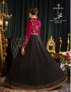 ASIM JOFA | ROYAL VELVET COLLECTION '21 | MAKHMAL | AJML-08 Red Velvet Dress perfectly suits this winter wedding season. The Pakistani bridal dresses online UK with velvet touch is available @lebaasonline. We have various Pakistani designer boutique dresses of Maria B, Asim Jofa, Imrozia and you can get in UK, USA