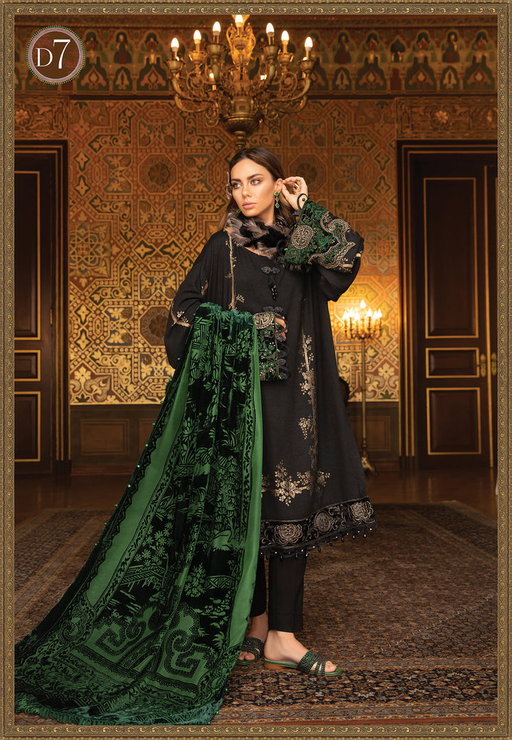  MARIA B | Linen Winter Collection 2021 | DL-907-Black and Emerald Buy Maria B Pakistani Dresses Online at Lebaasonline our latest collection of Indian & Pakistani designer winter wedding clothes, Lawn, Linen, embroidered sateen & new fashion Asian wear in the UK, USA. Shop PAKISTANI DESIGNER WEAR UK ONLINE 2021 SUITS