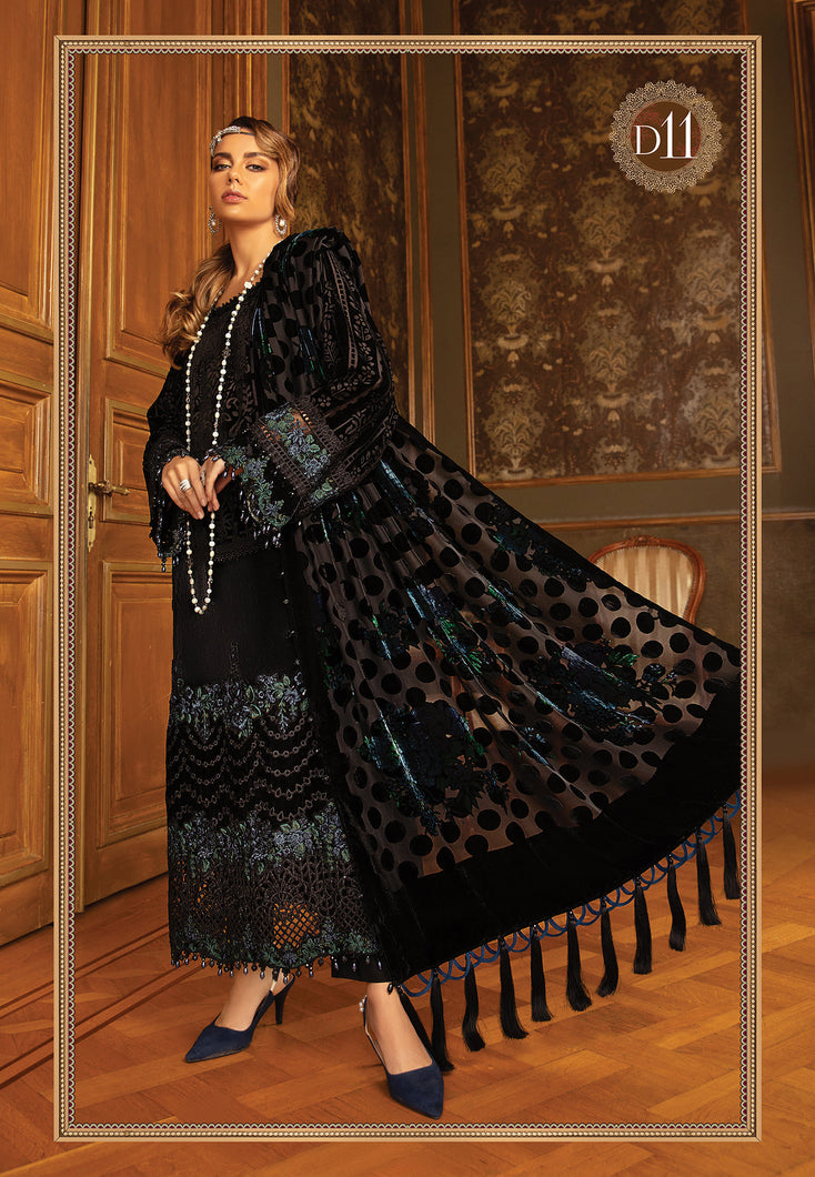  MARIA B | Linen Winter Collection 2021 | DL-911-Black and Blue Buy Maria B Pakistani Dresses Online at Lebaasonline our latest collection of Indian & Pakistani designer winter wedding clothes, Lawn, Linen, embroidered sateen & new fashion Asian wear in the UK, France. Shop PAKISTANI DESIGNER WEAR UK ONLINE 2021 SUITS