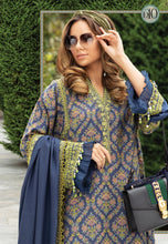 Load image into Gallery viewer,  MARIA B | Linen Winter Collection 2021 | DL-910-Dull Blue Buy Maria B Pakistani Dresses Online at Lebaasonline our latest collection of Indian &amp; Pakistani designer winter wedding clothes, Lawn, Linen, embroidered sateen &amp; new fashion Asian wear in the UK, USA, France. Shop PAKISTANI DESIGNER WEAR UK ONLINE 2021 SUITS