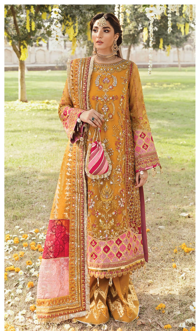 Buy  GULAAL | Wedding Collection 2021 | MASAKALI | WU-03 Mustard dress from Lebaasonline in UK at best price- SALE ! Shop Now Gulal, Maria b, Sana Safinaz bridal dress  for Wedding, PAKISTANI DRESS ONLINE UK Get Pakistani Designer Dresses in UK Unstitched and Stitched Ready to Wear by Gulaal in the UK & USA