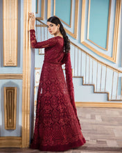 Load image into Gallery viewer, Shop now REIGN LE TRESOR | FORMAL COLLECTION &#39;22 | ROSALIE Maroon Collection at our lebaasonline. Modern Designer Luxury Indian Wedding Bridal Dresses online USA &amp; Pakistani Party Wear Online UK, USA &amp; Canada. Pakistani Bridal Dresses online collection UK &amp; USA Online  SALE. Browse latest Reign  Bridal Dresses.