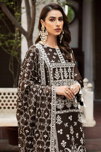 Buy ALIZEH | SHAHTAJ EMBROIDERED COLLECTION '21 | NAQSH-08 Brown  from our official website. We are largest stockist of Pakistani designer dresses online UK Buy this Indian Bridal dresses online USA from Alizeh Chiffon 2021. This Eid buy NEW dresses in UK USA Manchester from latest suits on Lebaasonline at SALE!