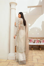 Load image into Gallery viewer,  MARYAM HUSSAIN | MARWA FESTIVE CHAPTER 2 | ROSNHI Silver Wedding dress @lebaasonline. We are largest stockists of various Pakistani Bridal dresses UK such as Maria b, Maryam Hussain, Roche. Pakistani Bridal dresses online USA can be customized for evening/ party wear. Bridal dresses available in UK, London, Austria!
