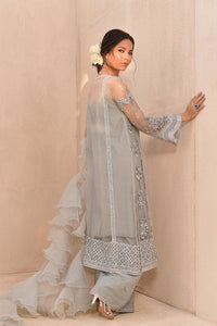 Buy QALAMKAR HAND LUXE |  LX-04 TIFFANY ICE Grey color Pakistani Embroidered Clothes For Women at Our Online Designer Boutique UK, Indian & Pakistani Wedding dresses online UK, Asian Clothes UK Jazmin Suits USA, Baroque Chiffon Collection 2023 & Eid Collection Outfits in USA on express shipping available @ store Lebaasonline