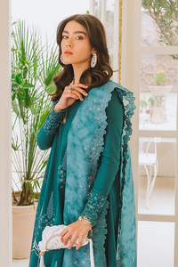 Buy Suffuse Pret '21 Vol II | Ocean Teal Dress of Pakistani designer collection. We are the largest stockists of Pakistani brands such as Suffuse Maria b, Sobia Nazir pk. Get Pakistani designer dresses in UK unstitched/customized for Party wear. The pakistani bridal dresses are available in UK, USA from lebaasonline!