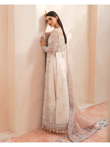GULAAL | EID LUXURY FORMALS 2022 | Arwa White Nikah Chiffon Pakistani designer dress is available @lebaasonline. The Pakistani Wedding dresses of Maria B, Gulaal can be customized for Bridal/party wear. Get express shipping in UK, USA, France, Germany for Asian Outfits USA. Maria B Sale online can be availed here!!