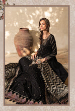 Load image into Gallery viewer, Buy MARIA B SATEEN Black and burnt Gold PAKISTANI GARARA SUITS ONLINE  USA with customization. We have various brands such as MARIA B WEDDING DRESSES. PAKISTANI WEDDING DRESSES BIRMINGHAM are trending in evening/party wear. MARIA B SALE dresses can be stitched in UK, USA, France, Austria ate Lebaasonline in SALE!