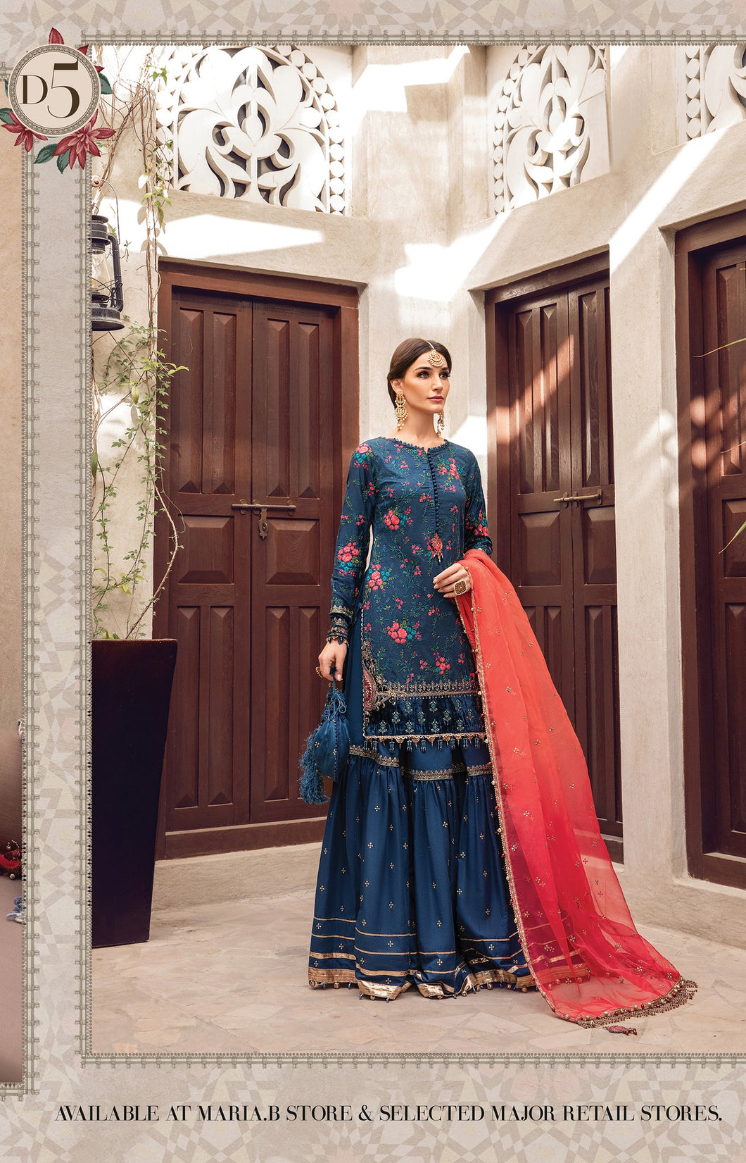 Buy MARIA B SATEEN Royal Blue and Salmon PAKISTANI GARARA SUITS ONLINE  USA with customization. We have various brands such as MARIA B WEDDING DRESSES. PAKISTANI WEDDING DRESSES BIRMINGHAM are trending in evening/party wear. MARIA B SALE dresses can be stitched in UK, USA, France, Austria ate Lebaasonline in SALE!