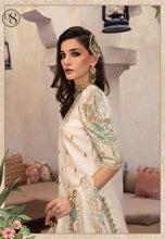 Load image into Gallery viewer, Buy MARIA B SATEEN Ivory and Gold PAKISTANI GARARA SUITS ONLINE  USA with customization. We have various brands such as MARIA B WEDDING DRESSES. PAKISTANI WEDDING DRESSES BIRMINGHAM are trending in evening/party wear. MARIA B SALE dresses can be stitched in UK, USA, France, Austria ate Lebaasonline in SALE!