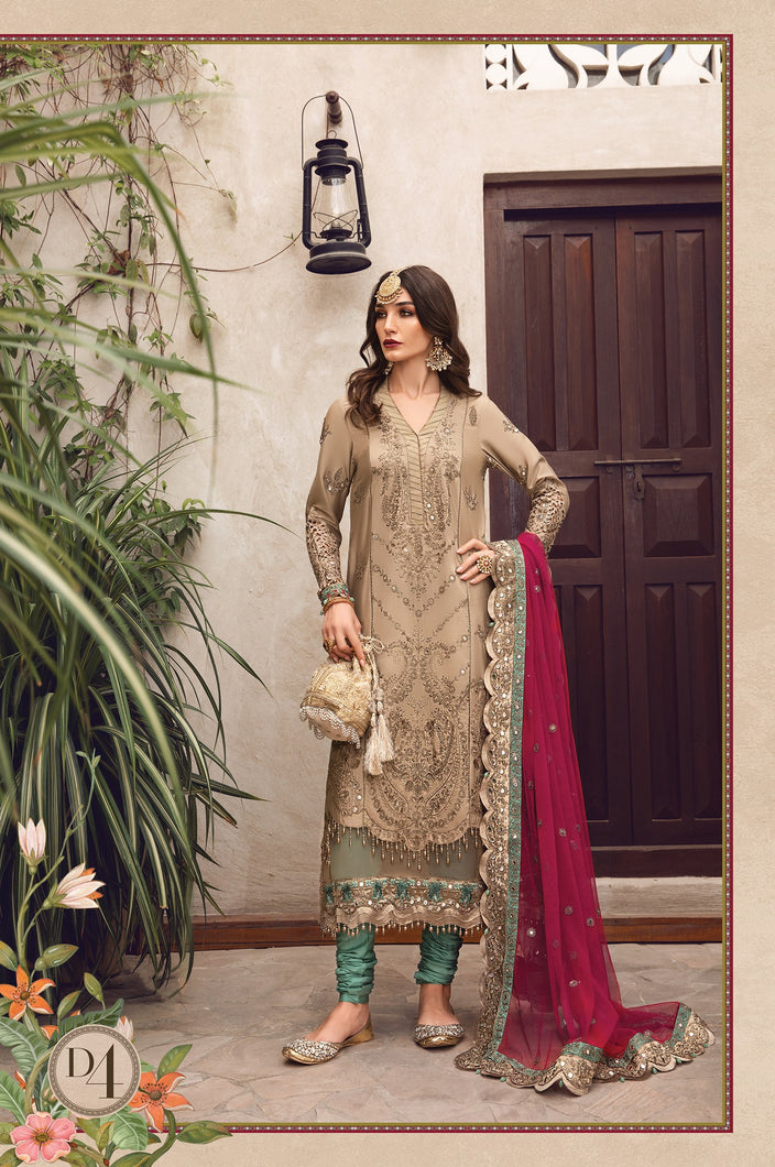 Buy MARIA B SATEEN Beige and Hot Pink PAKISTANI GARARA SUITS ONLINE  USA with customization. We have various brands such as MARIA B WEDDING DRESSES. PAKISTANI WEDDING DRESSES BIRMINGHAM are trending in evening/party wear. MARIA B SALE dresses can be stitched in UK, USA, France, Austria ate Lebaasonline in SALE!